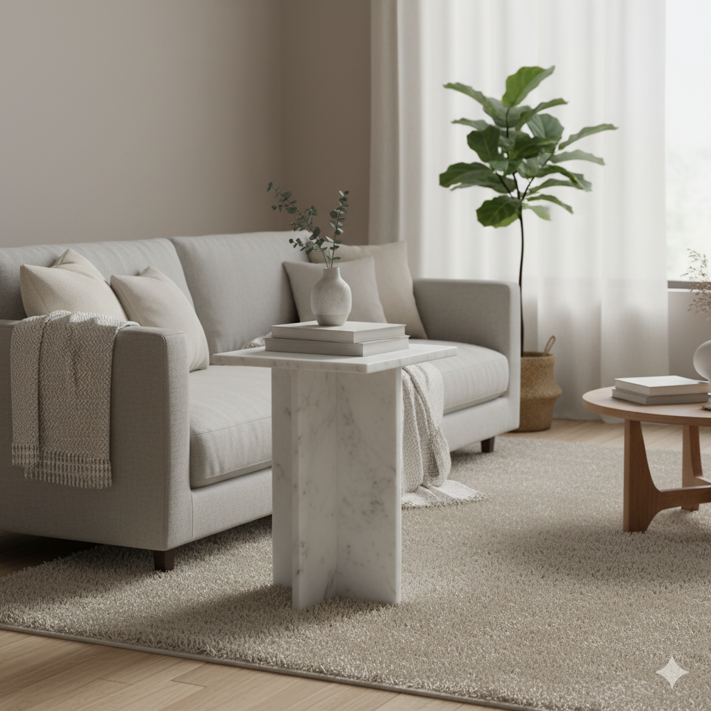 Tavolino Beijing Marmo Bianco Raw Materials
