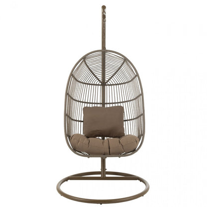 Sedia sospesa + Cuscino Egga Metallo/Corda Marrone J-Line