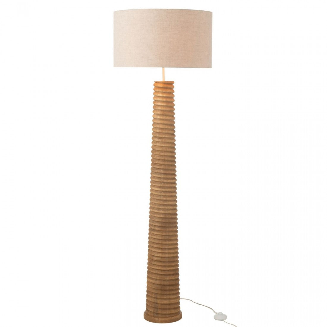 Lampada da terra con vite in legno naturale/grigio J-Line