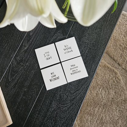 Set di 4 sottobicchieri quadrati per vino
