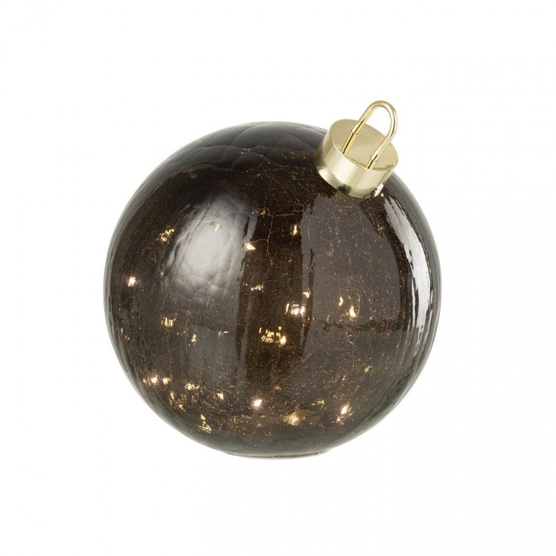 Sfera natalizia in vetro nero con LED, set da 3, J-Line