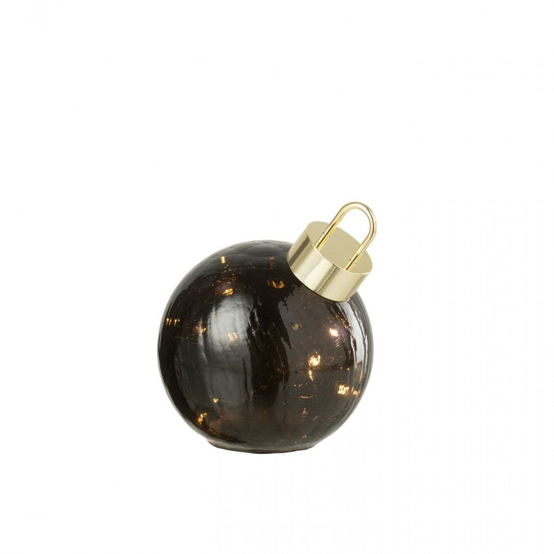 Sfera natalizia in vetro nero con LED, set da 3, J-Line