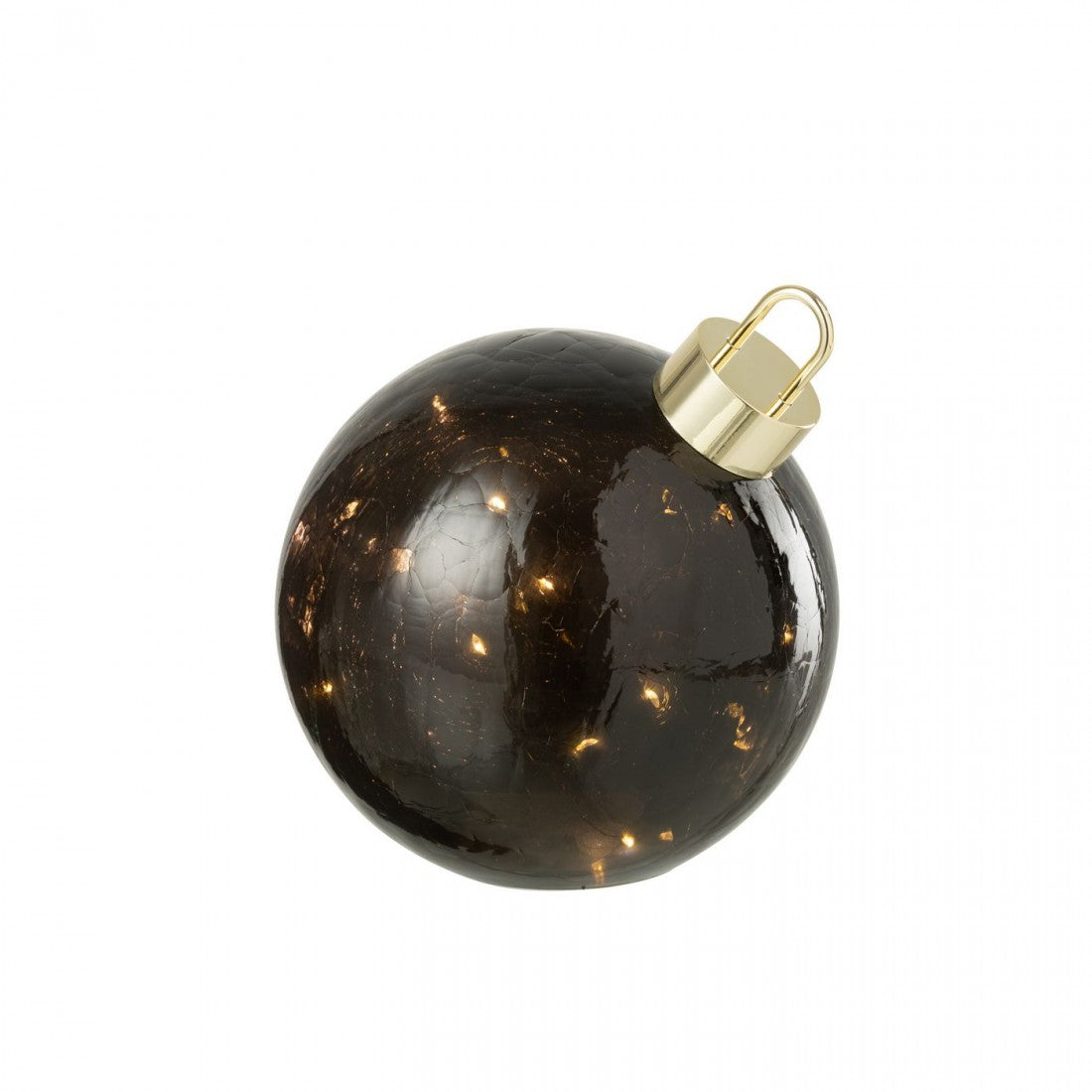 Sfera natalizia in vetro nero con LED, set da 3, J-Line