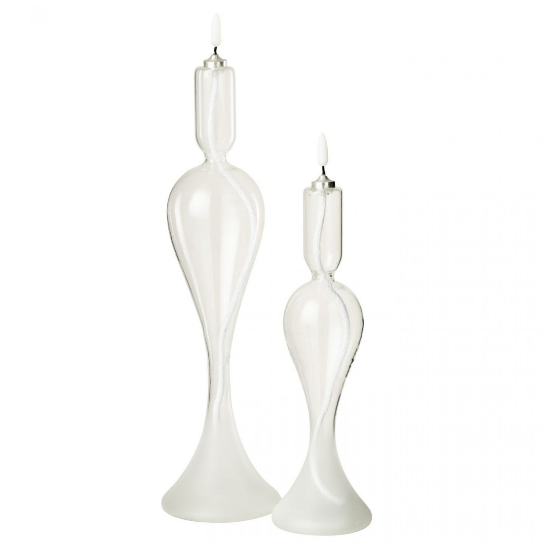 Set di 2 candele a LED in vetro trasparente J-Line