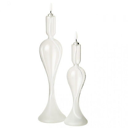 Set di 2 candele a LED in vetro trasparente J-Line