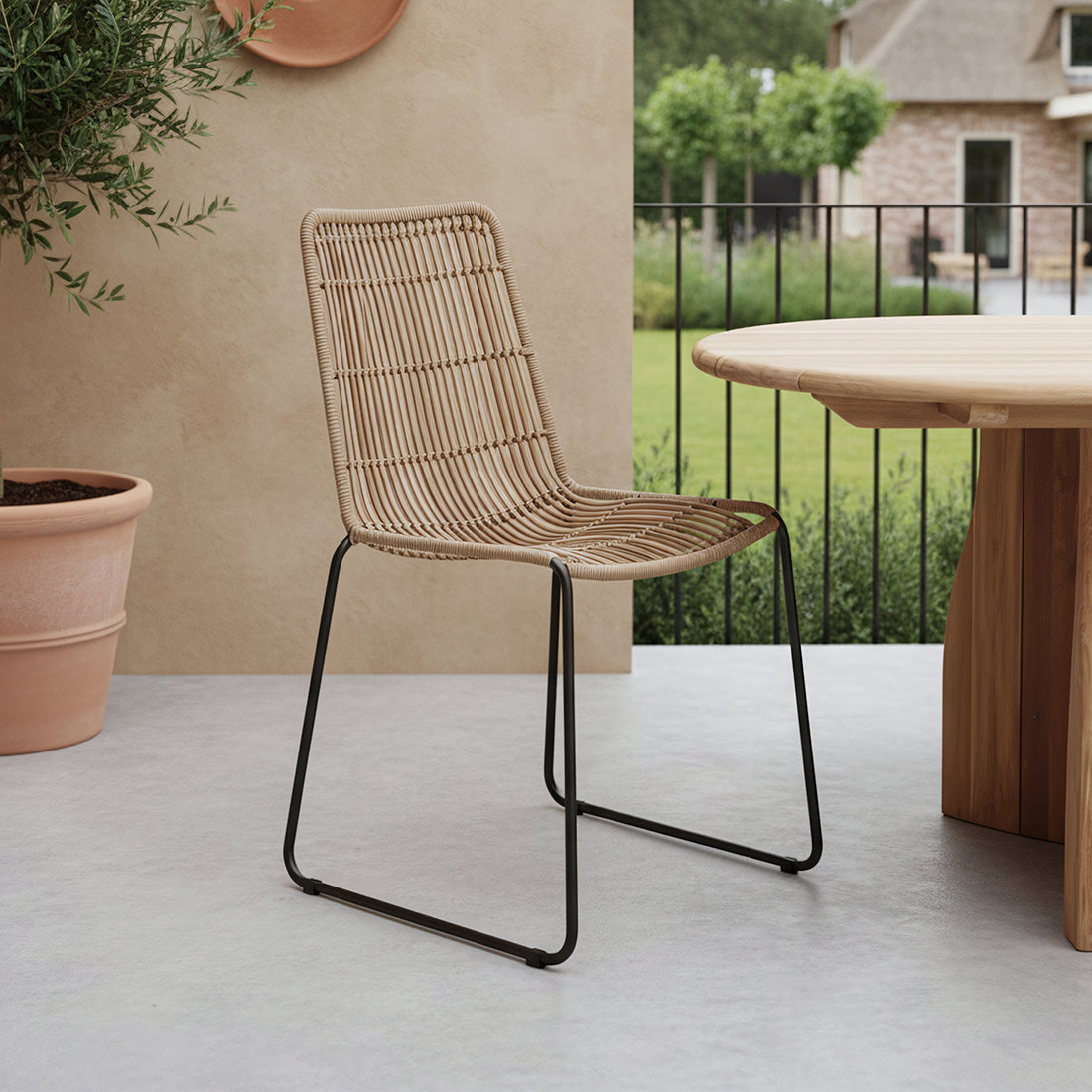 Set di 2 sedie da esterno Jane color naturale Raw Materials