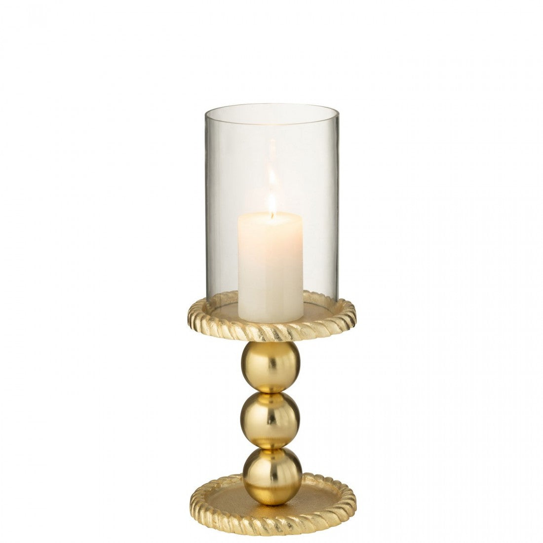 Portacandela in alluminio color oro piccolo J-Line