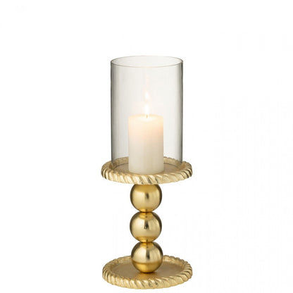 Portacandela in alluminio color oro piccolo J-Line