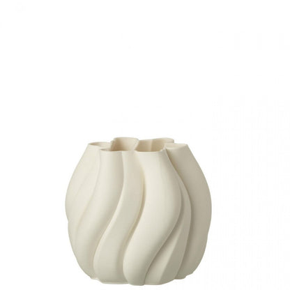 Vaso stampato in 3D irregolare in gres bianco J-Line