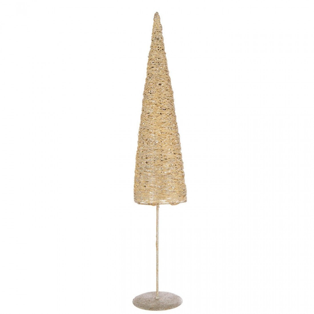 Albero di Natale su Piedistallo Metallo/Carta Color Oro Set da 2 J-Line