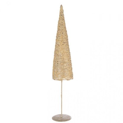 Albero di Natale su Piedistallo Metallo/Carta Color Oro Set da 2 J-Line