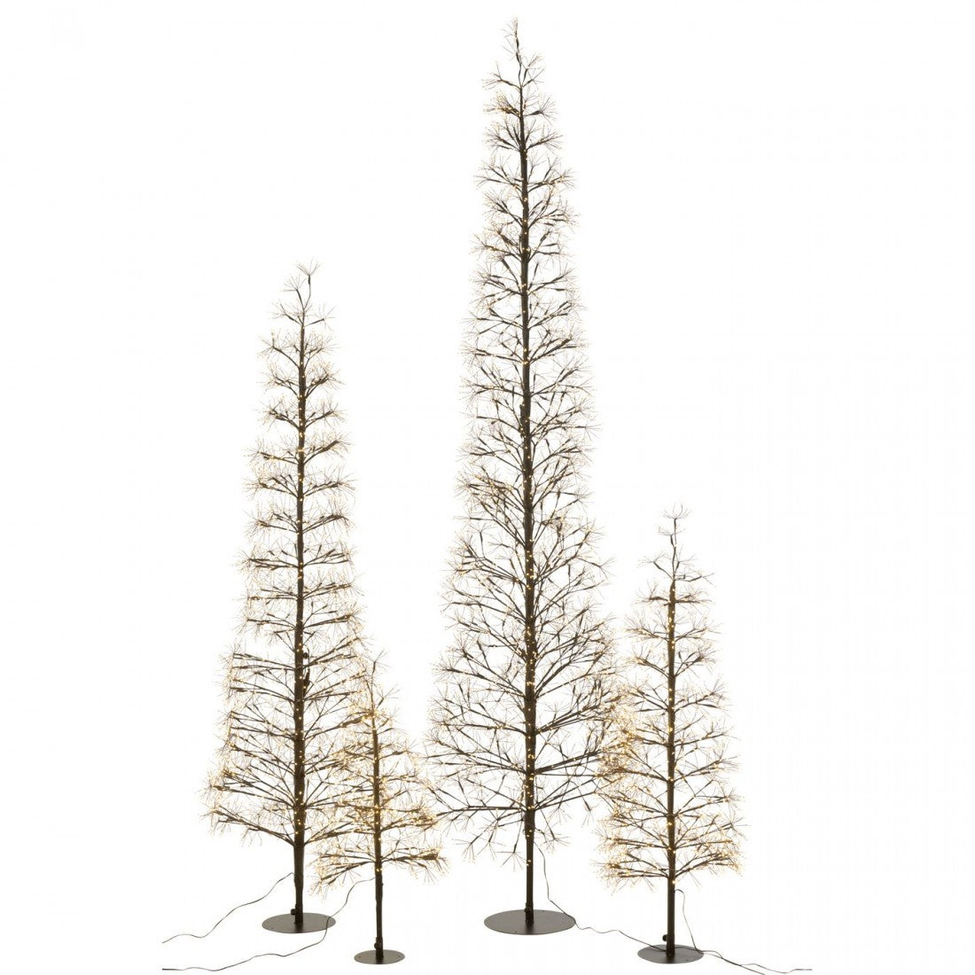Albero di Natale con Luci LED Bianco Caldo Ferro Nero Extra Large H240cm J-Line