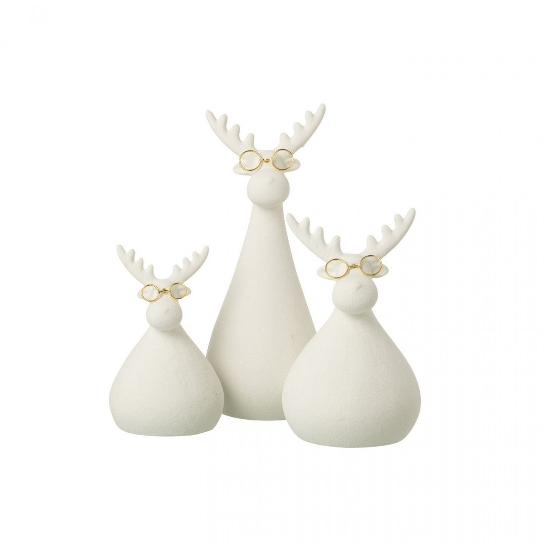 Occhiali Renna Porcellana Bianca/Color Oro Set da 3 J-Line