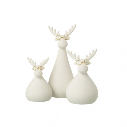 Occhiali Renna Porcellana Bianca/Color Oro Set da 3 J-Line