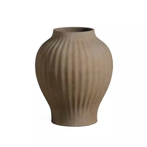 Beautii Vaso in Fibrocemento Marrone Scanalato Small PTMD