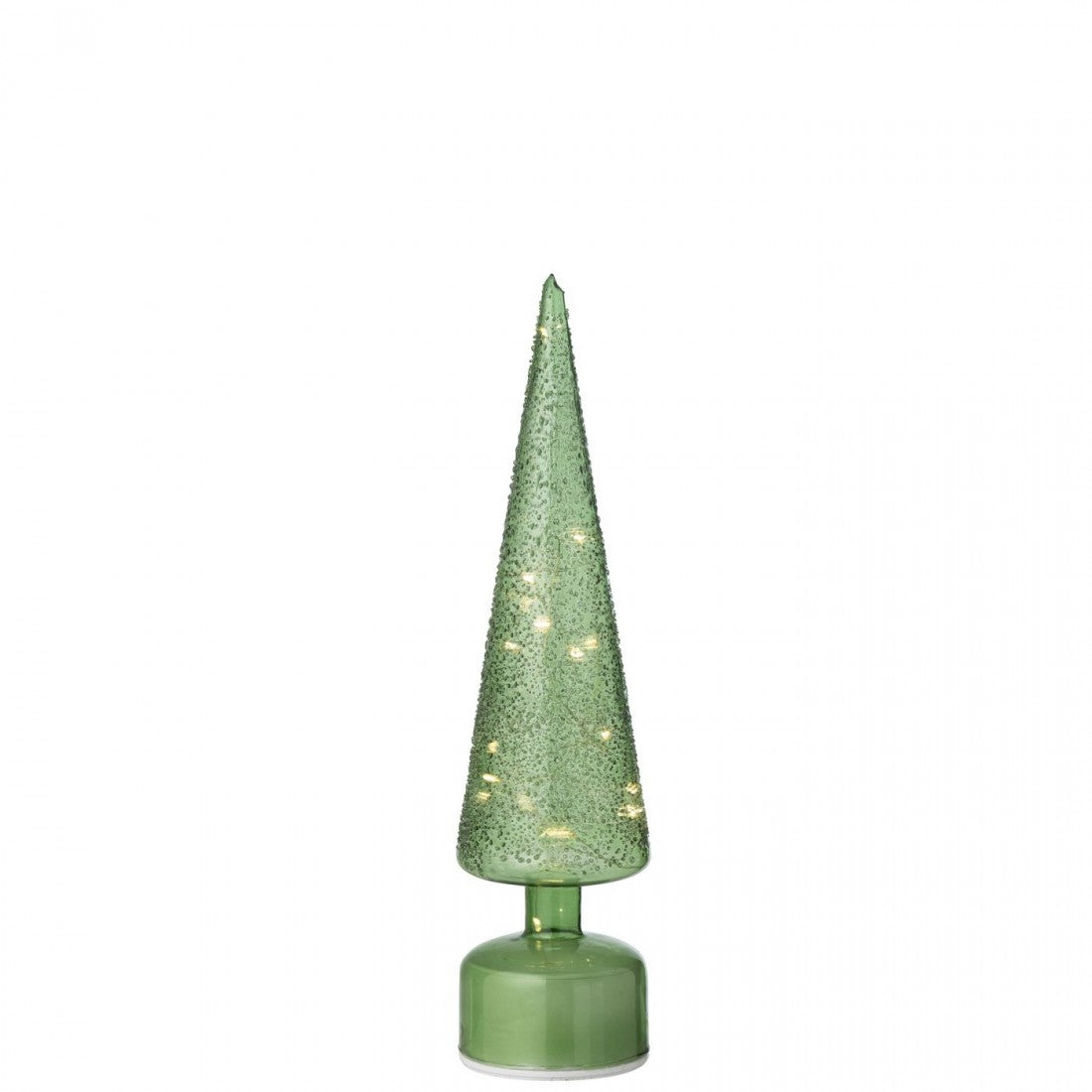 Set di 2 alberi di Natale in vetro verde con luci LED rotanti J-Line