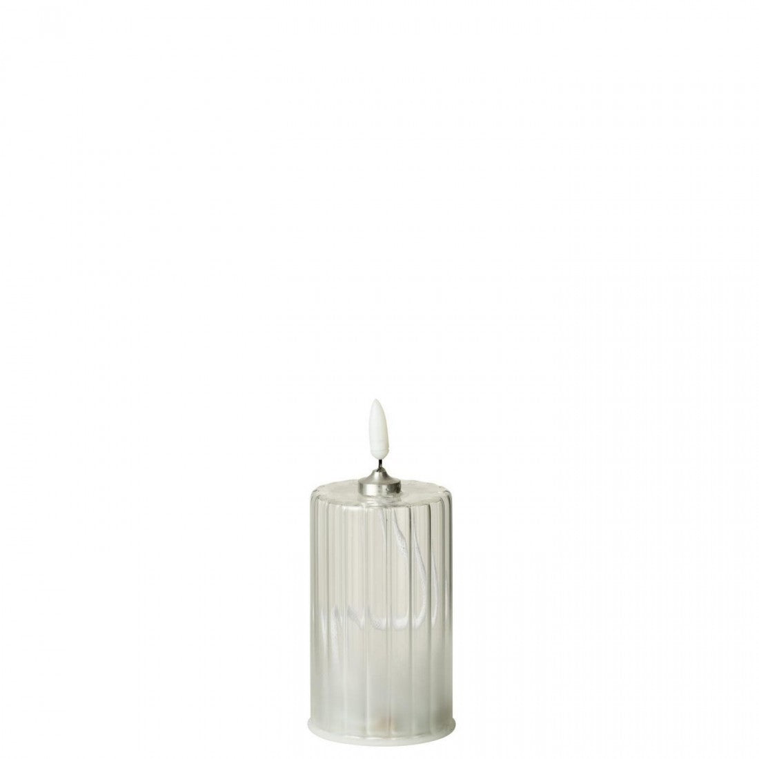 Set di 3 candele a LED in vetro trasparente a righe J-Line