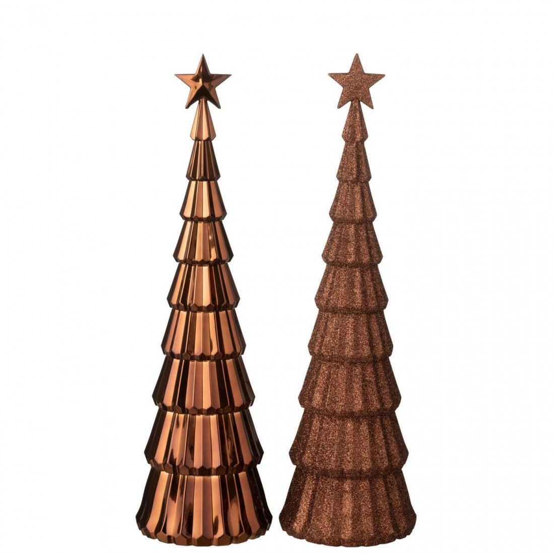 Albero + Stella in Plastica Marrone Scuro Set da 2 J-Line
