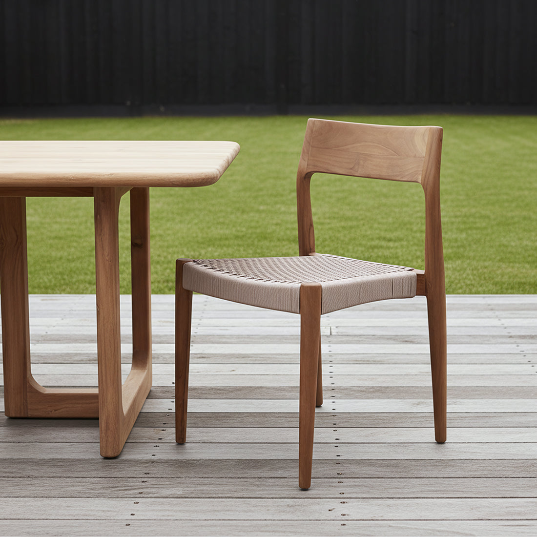 Freya Sedia da pranzo in teak senza braccioli Naturale Set da 2 Raw Materials