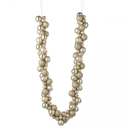 Ghirlanda natalizia con palline in plastica, beige chiaro, L 160 cm, J-Line