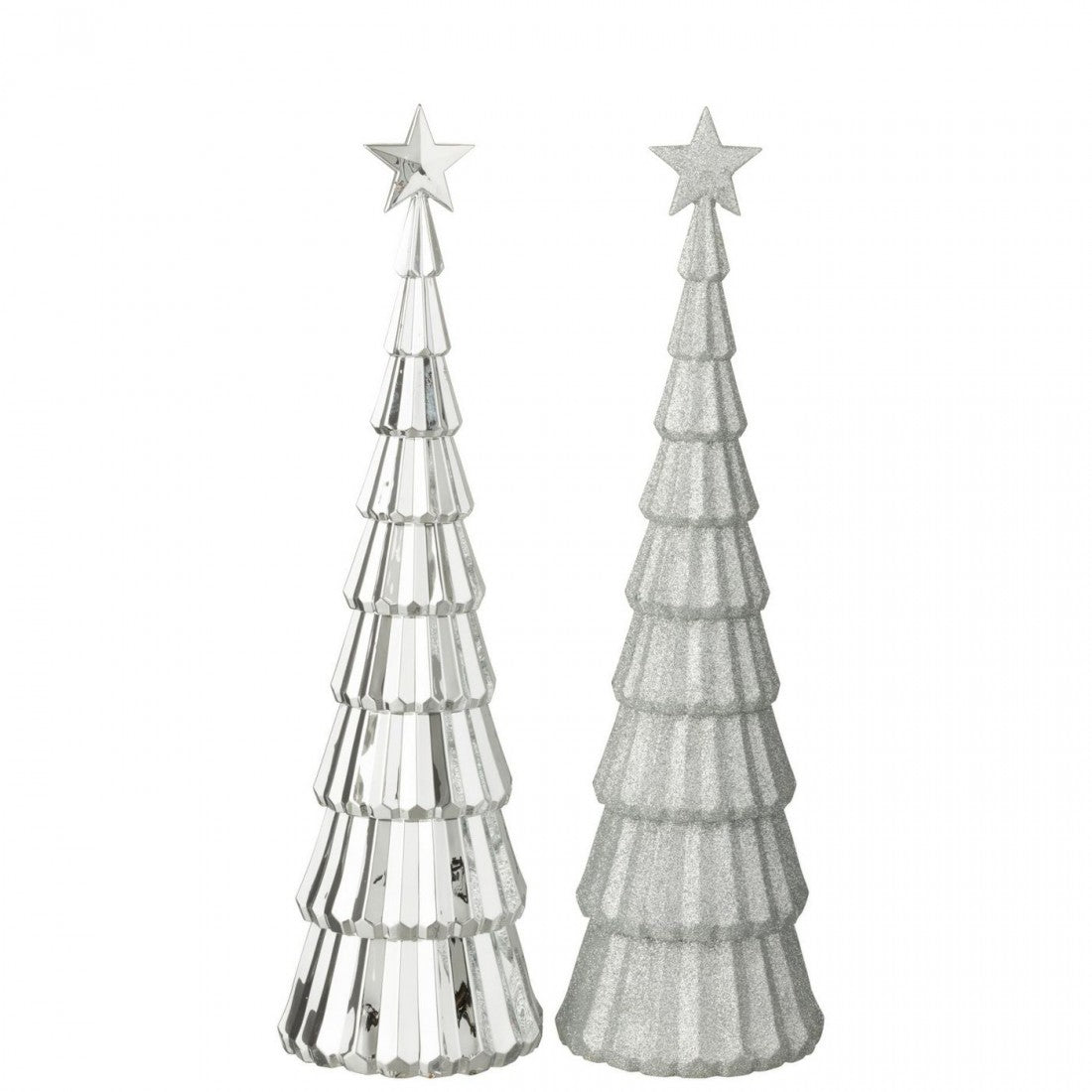 Albero + Stella in plastica color argento Set da 2 J-Line