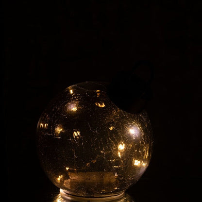 Sfera natalizia in vetro nero con LED, set da 3, J-Line