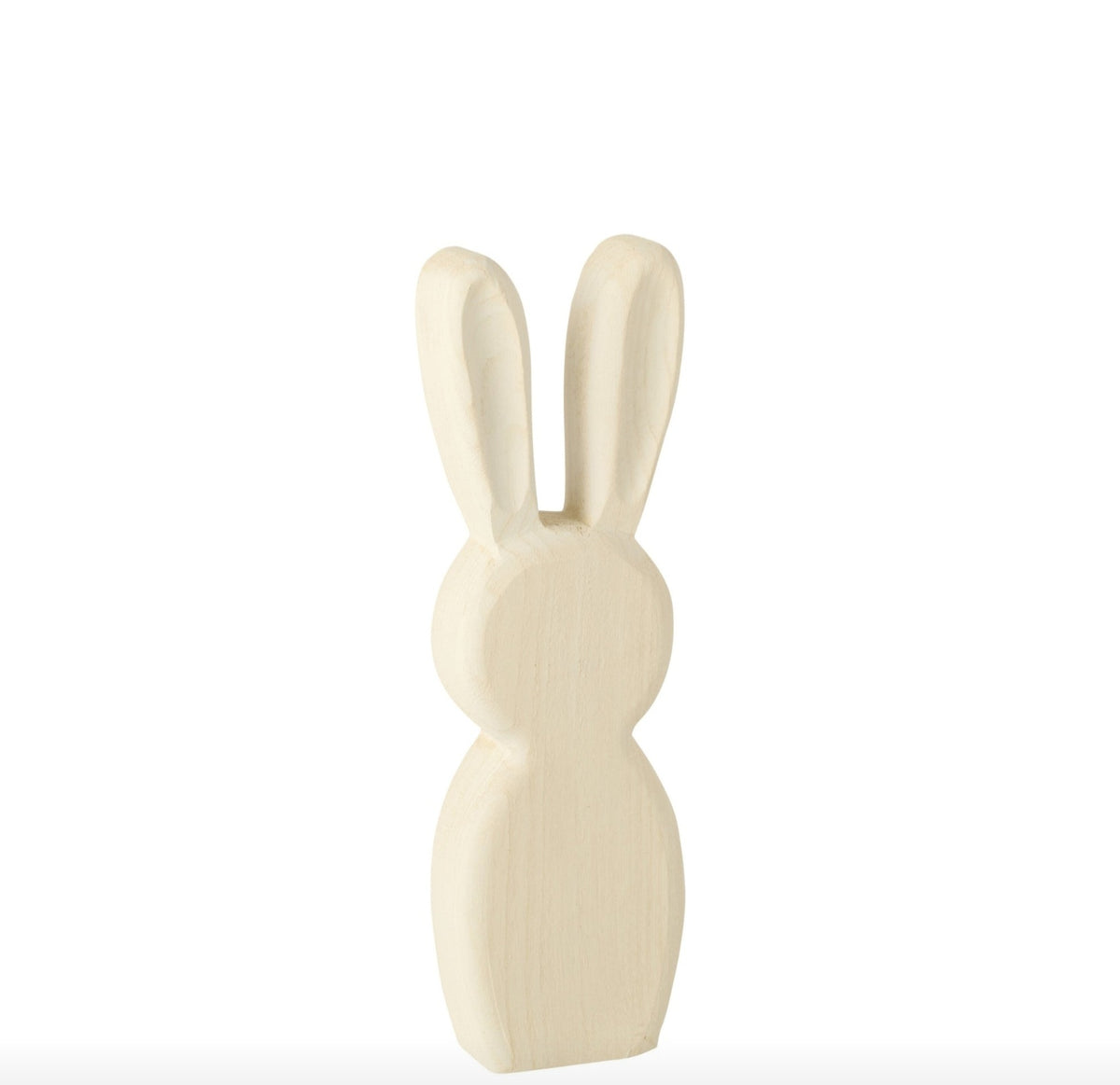 Set di 2 conigli in piedi in legno di paulownia bianco J-Line