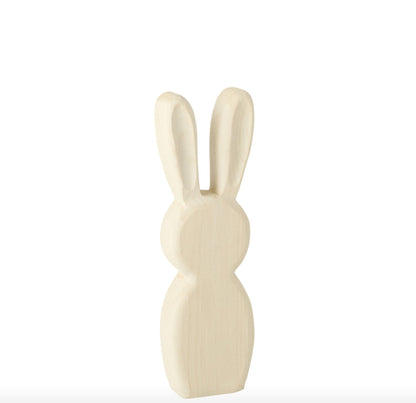 Set di 2 conigli in piedi in legno di paulownia bianco J-Line