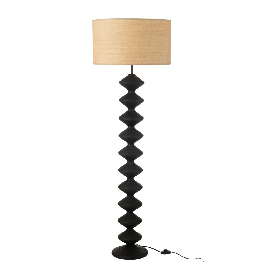 Lampada da terra Rups in legno di pioppo Nero/Naturale H156cm J-Line