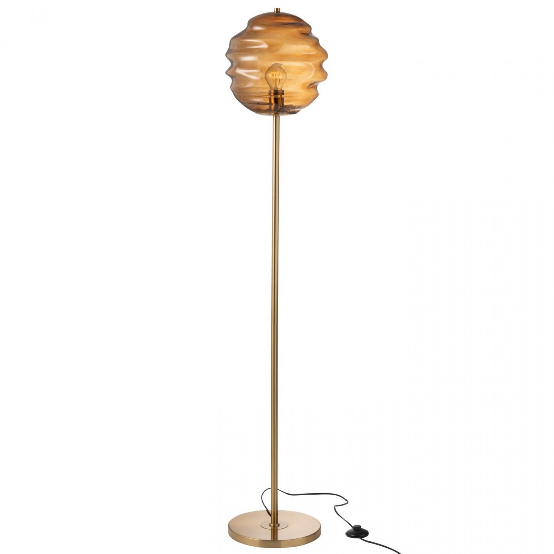 Lampada da terra in vetro marrone H156 cm J-Line