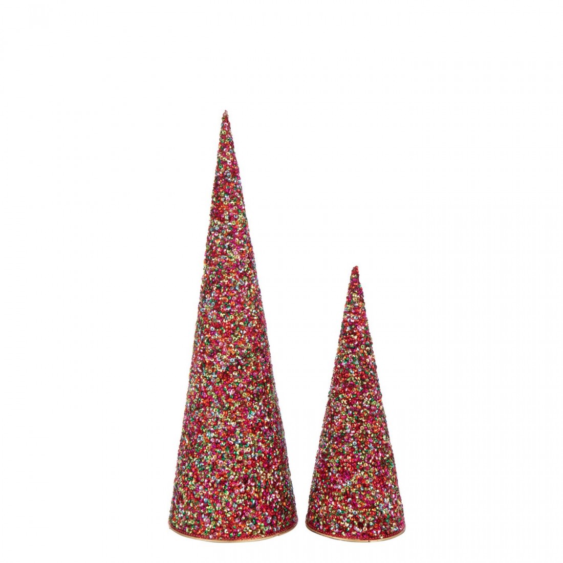 Set di 2 coni in ferro con paillettes multicolore J-Line