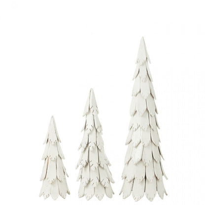 Albero di Natale Pezzi di Legno Bianco Large H120cm J-Line