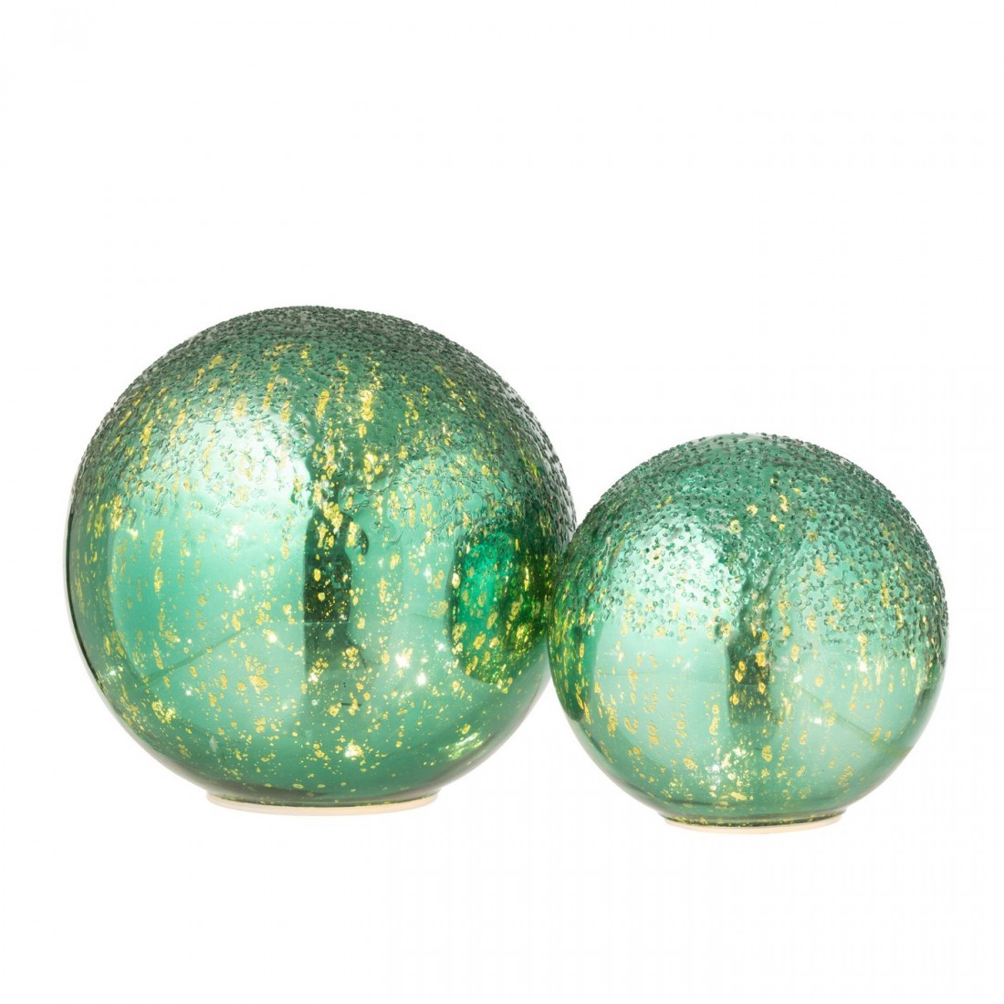 Sfera LED Vetro Incrudellato Verde Set da 2 J-Line