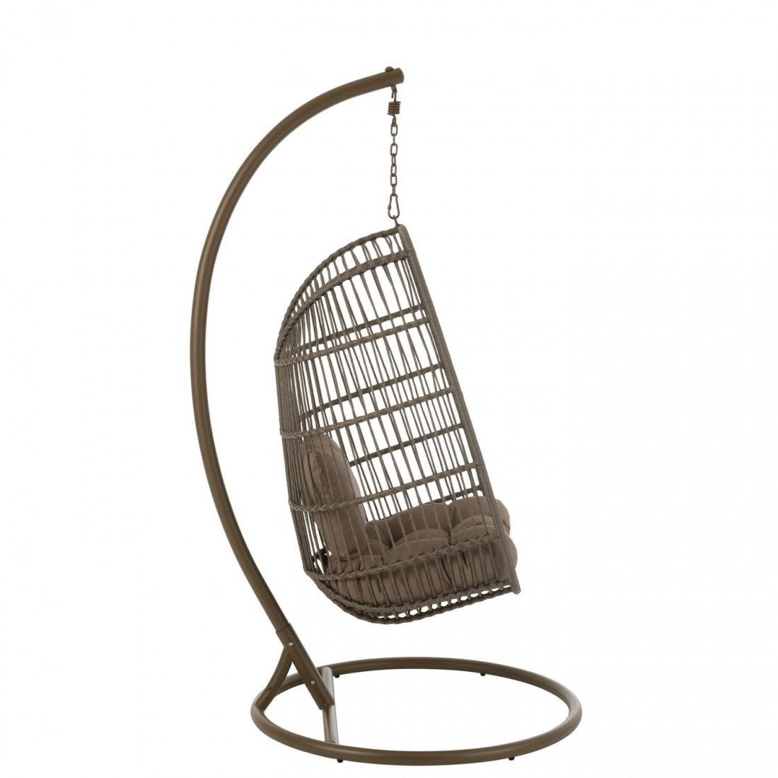 Sedia sospesa + Cuscino Egga Metallo/Corda Marrone J-Line
