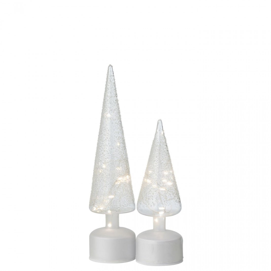 Set di 2 lampade a sospensione rotanti in vetro bianco/trasparente con LED J-Line