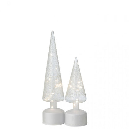 Set di 2 lampade a sospensione rotanti in vetro bianco/trasparente con LED J-Line