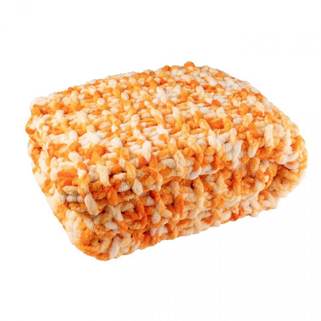 Coperta in pile di poliestere arancione/bianca J-Line