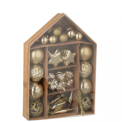 Scatola Da 50 Palline Di Natale In Plastica Color Oro J-Line