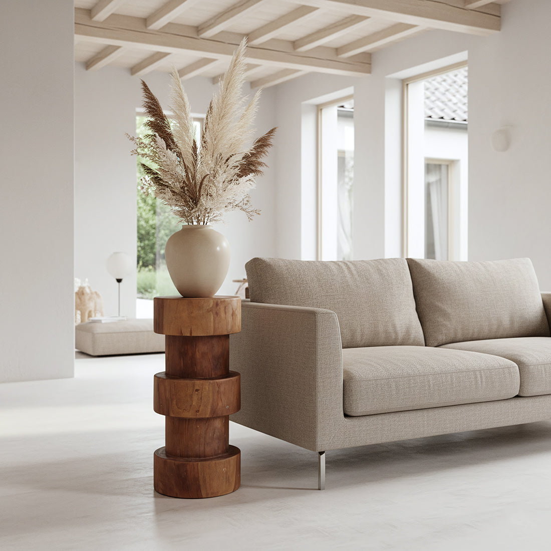 Sgabello da bar Forma Totoma in materiali grezzi naturali