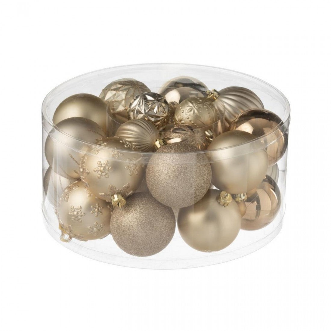 Scatola Da 30 Palline Di Natale In Plastica Beige/Ecru J-Line
