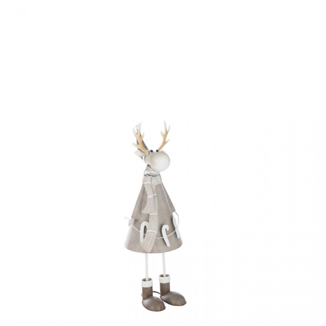 Set di 2 bastoni da passeggio in metallo color beige/grigio con renna J-Line