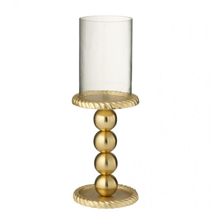 Portacandela in alluminio color oro Large J-Line