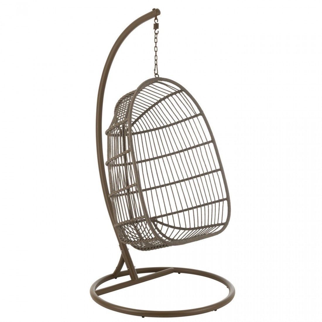 Sedia sospesa + Cuscino Egga Metallo/Corda Marrone J-Line