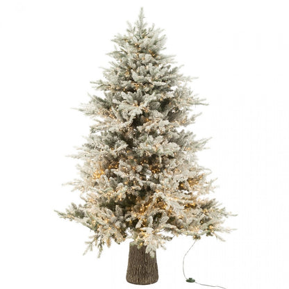 Albero di Natale + Neve 3000 Luci LED Plastica Bianca H210cm J-Line