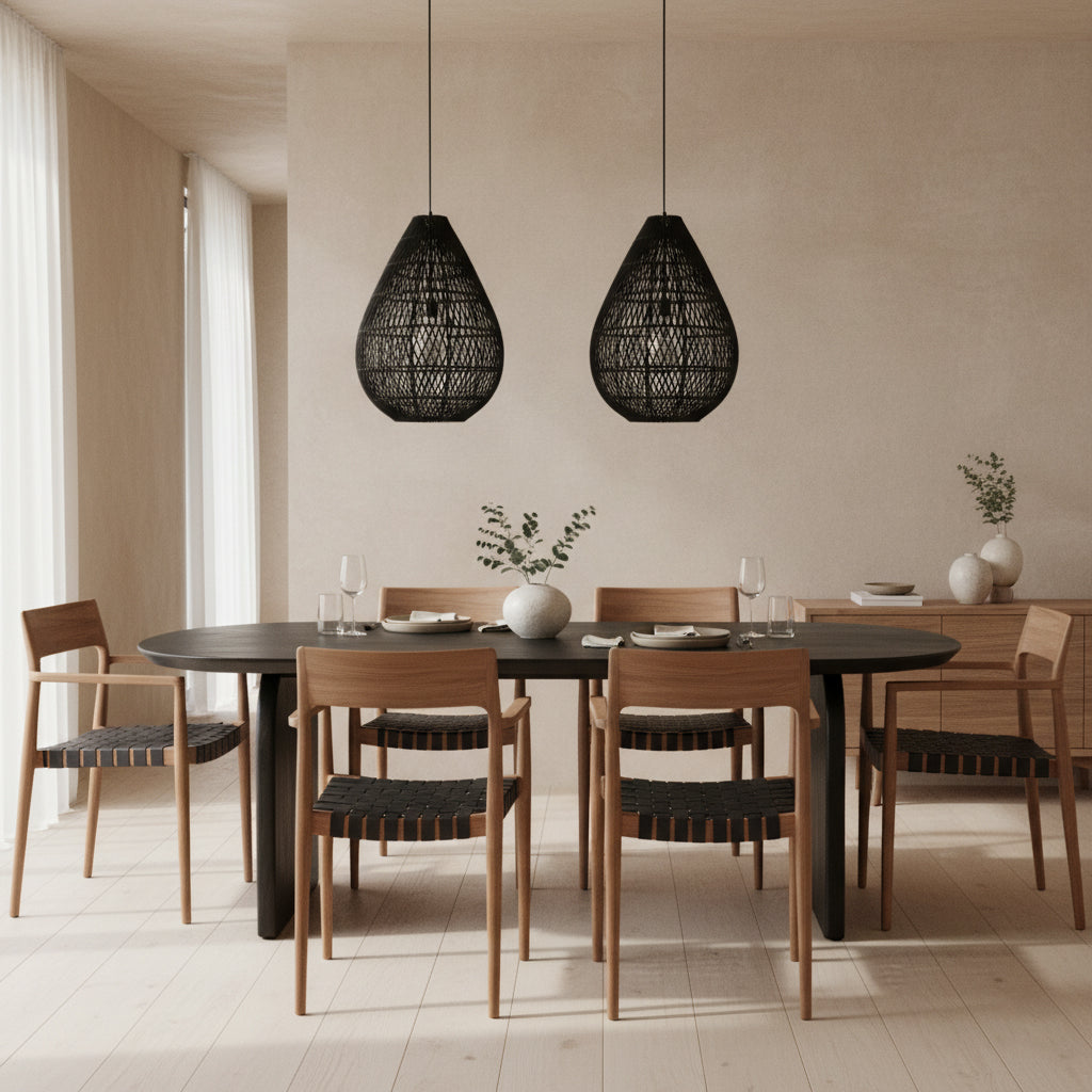 Lampada a sospensione Maze Goccia Nero Raw Materials