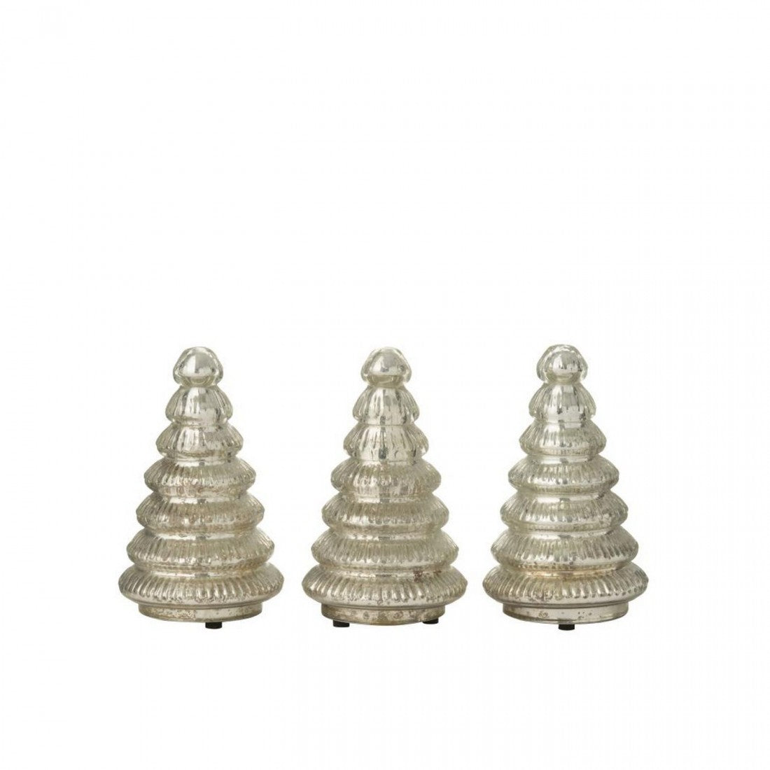 Lampada a sospensione Boom in vetro scanalato argentato, set da 3, J-Line