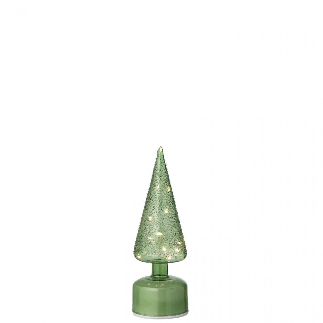 Set di 2 alberi di Natale in vetro verde con luci LED rotanti J-Line
