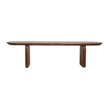 Panca da sala da pranzo Bullnose in legno di mango marrone 200 cm Raw Materials