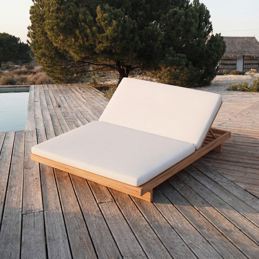 Il lettino prendisole doppio Pantai Bianco Naturale Bazar Bizar