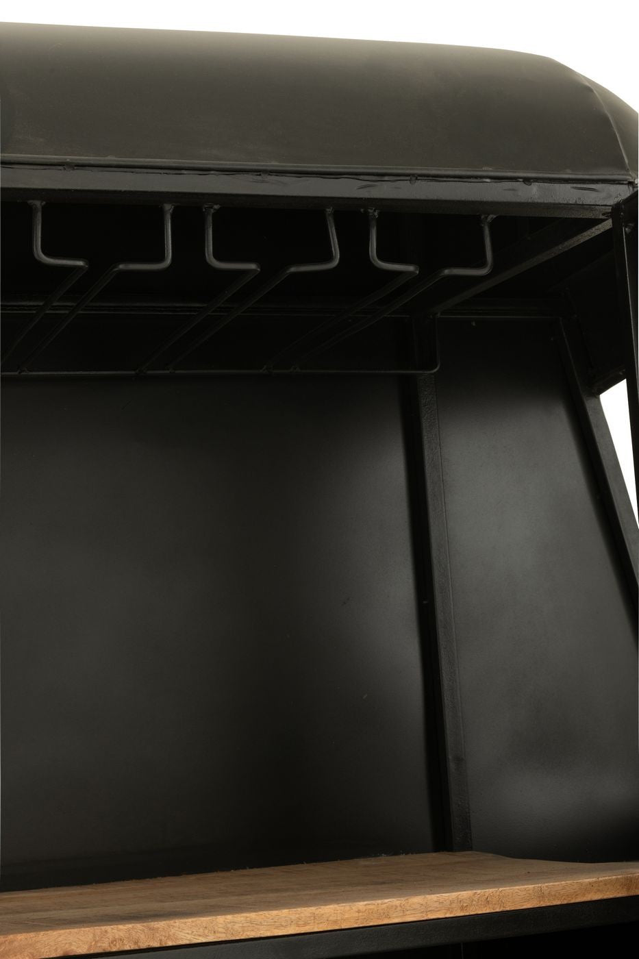 Mobile bar Cable Wagon Ferro/Legno di mango Nero/Bianco J-Line
